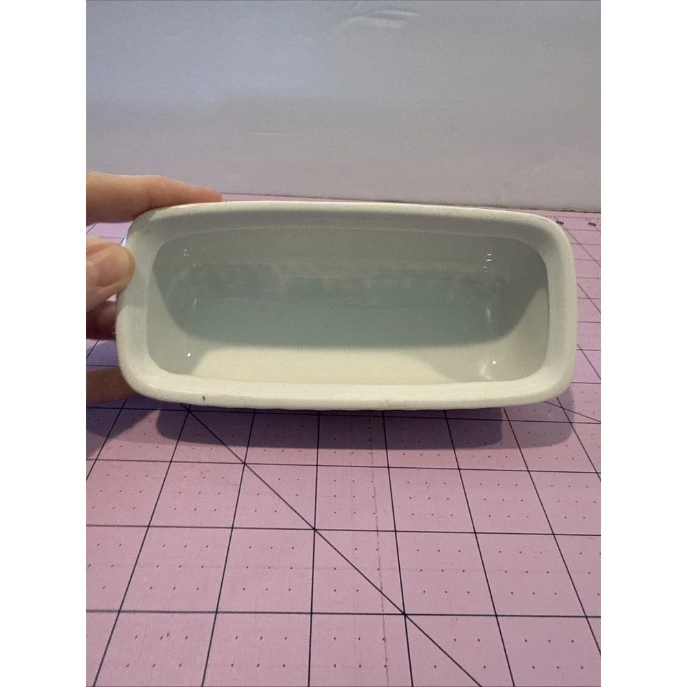 Gold Standard GST1 Covered Butter Dish with Pink Flower Gray Scroll Pattern